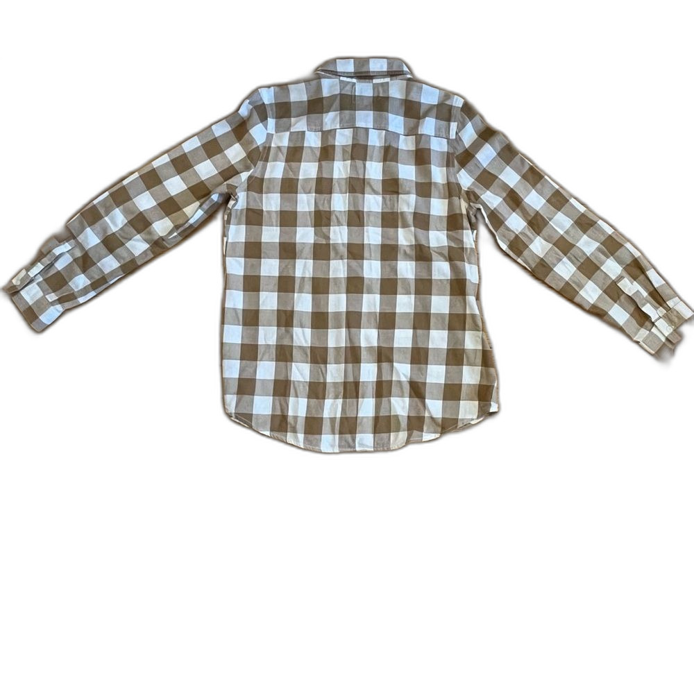 Old Navy Plaid Button Down Shirt Brown White Size Medium - Picture 4 of 6
